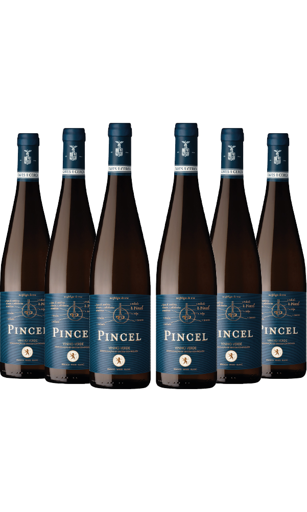 Pincel Vinho Verde Branco Produzido por Caves da Cerca em Amarante caixa de 6 garrafas