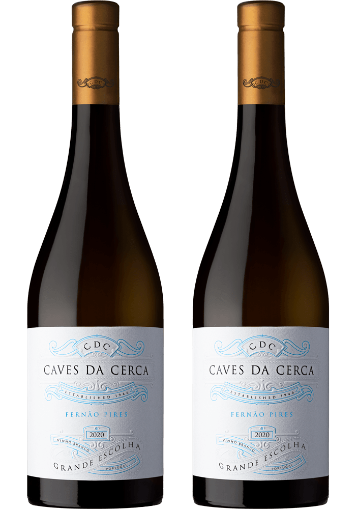 2 Garrafas Caves da Cerca Fernão Pires Grande Escolha 2020 Vinho Verde Branco Produzido em Amarante por Caves da Cerca em Amarante