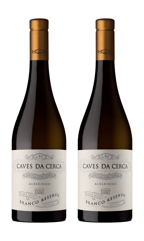 Caves da Cerca Alvarinho Reserva 2018. Vinho produzido em Amarante por Caves da Cerca Caixa 2