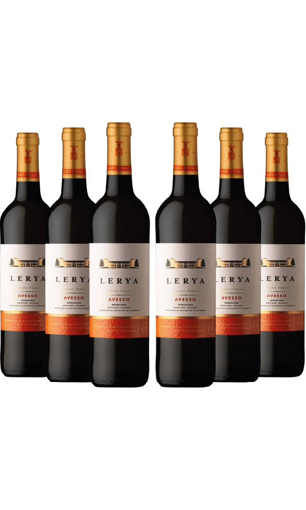 Lerya Vinho Verde Branco Avesso Escolha 2023 750ml Produzido por Caves da Cerca em Amarante Caixa 6 Garrafas
